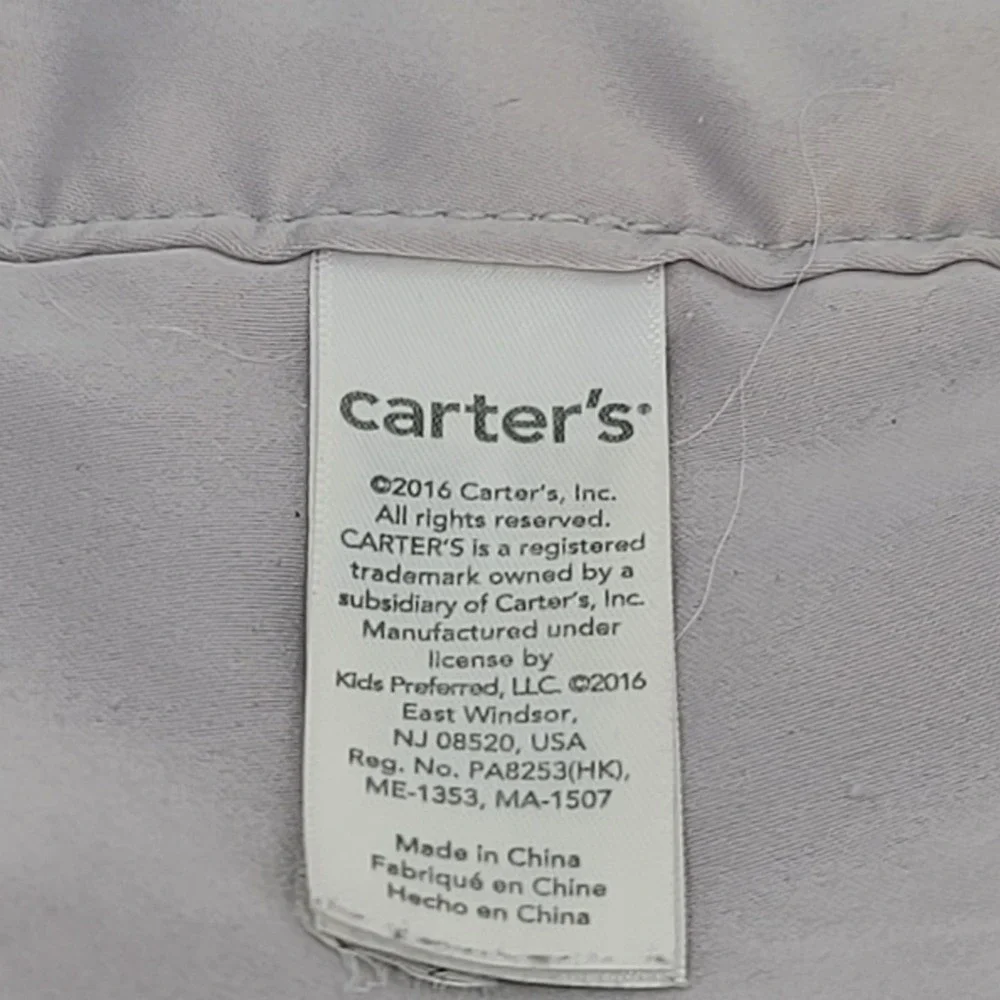 Carter's Gray Elephant Lovey Security Blanket SATIN Trim Baby Plush 2016